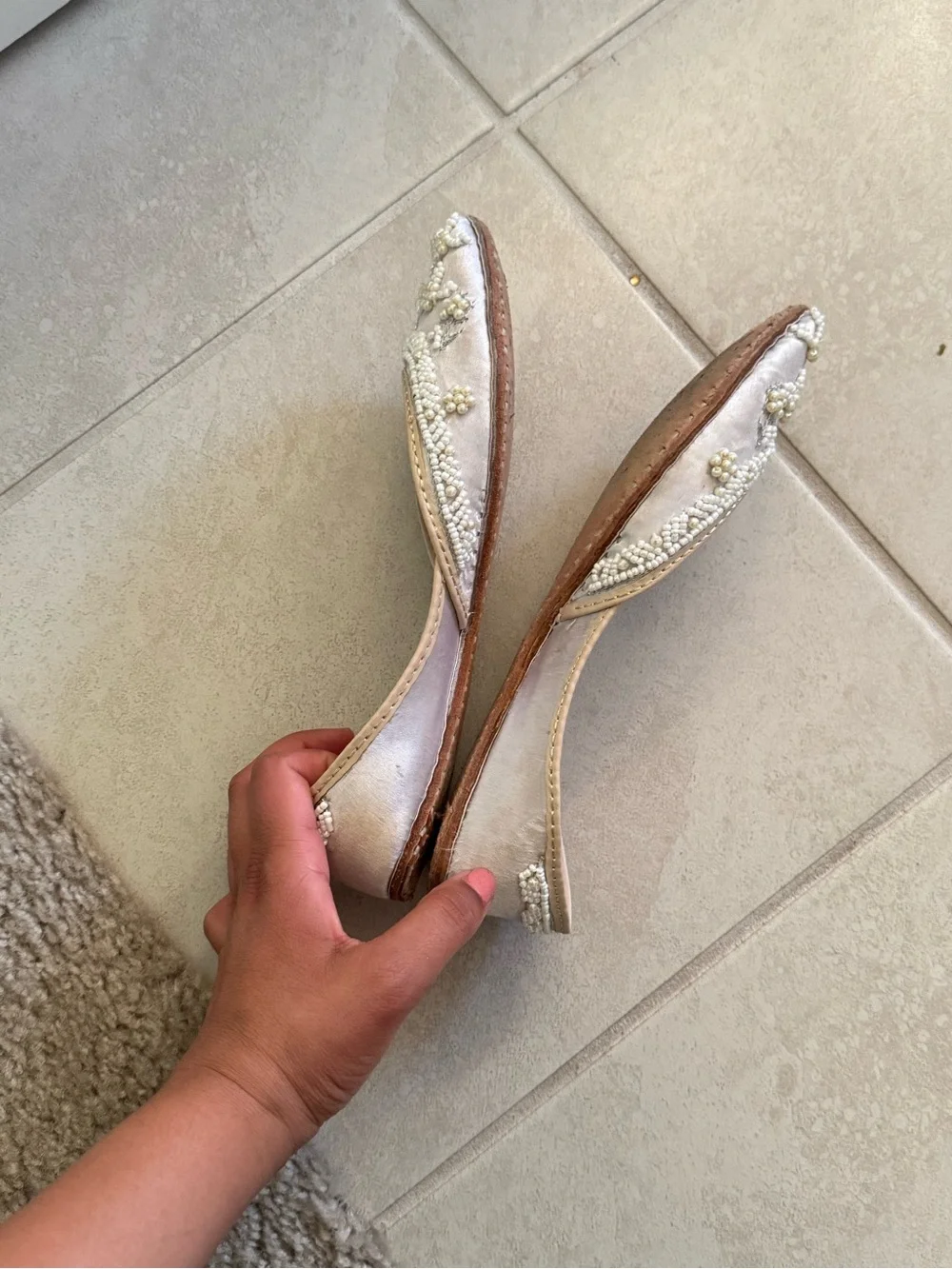 White Punjabi Jutti / Khussa - Flats